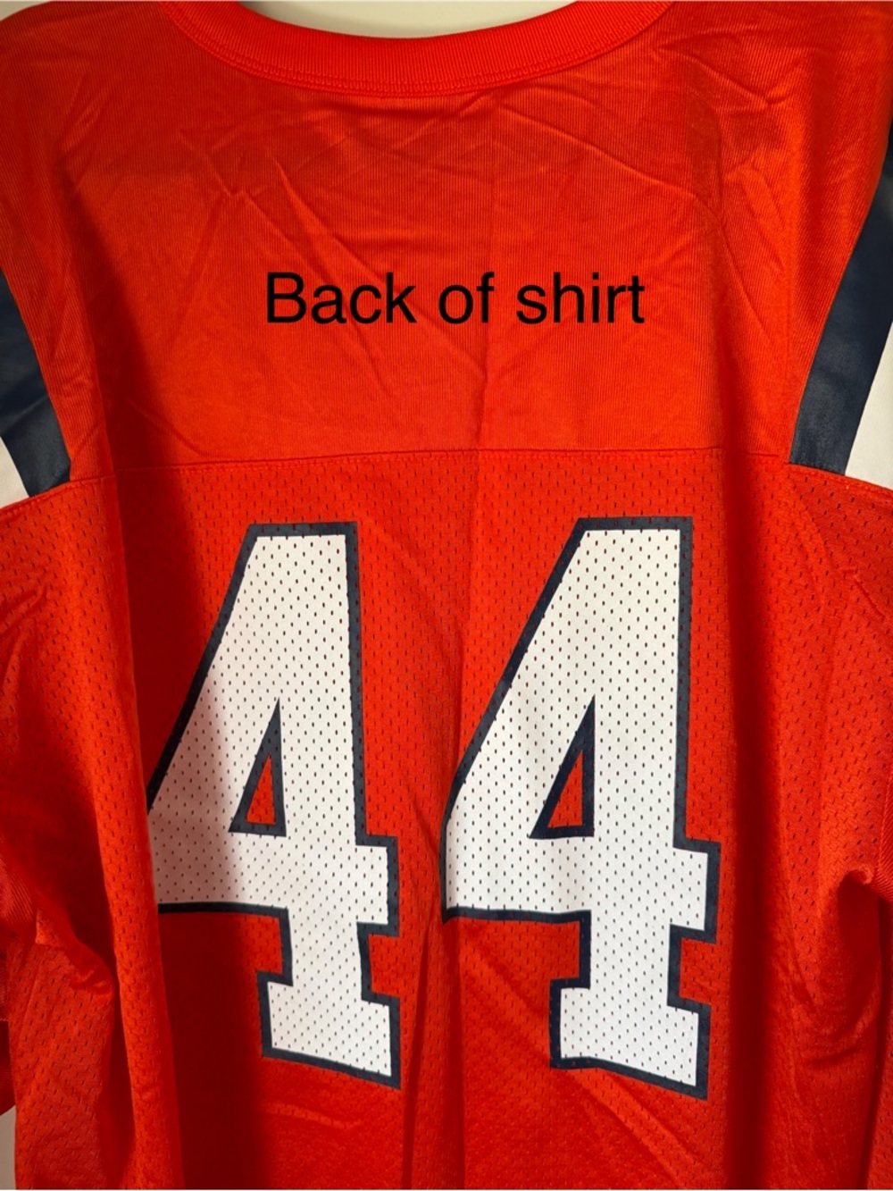 Nike Men’s Orange Football Jersey #44 with Navy & White Accents - Picture 10 of 11